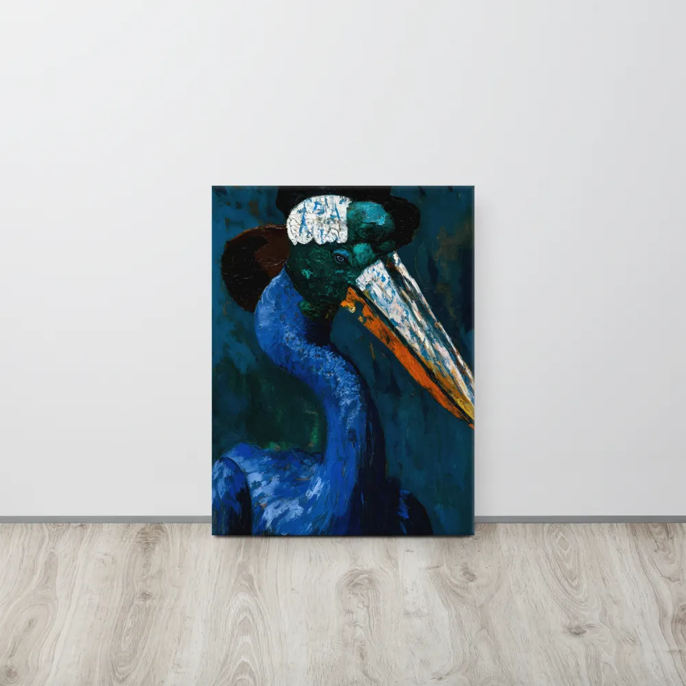 Majestic Absurdity: The Hat-Wearing Bird | Canvas | 18″×24″