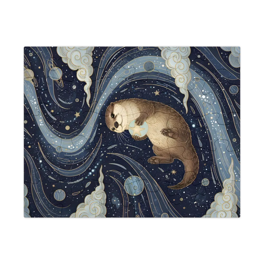 Otter Among the Stars 
 Jigsaw Puzzle in Tin Box
