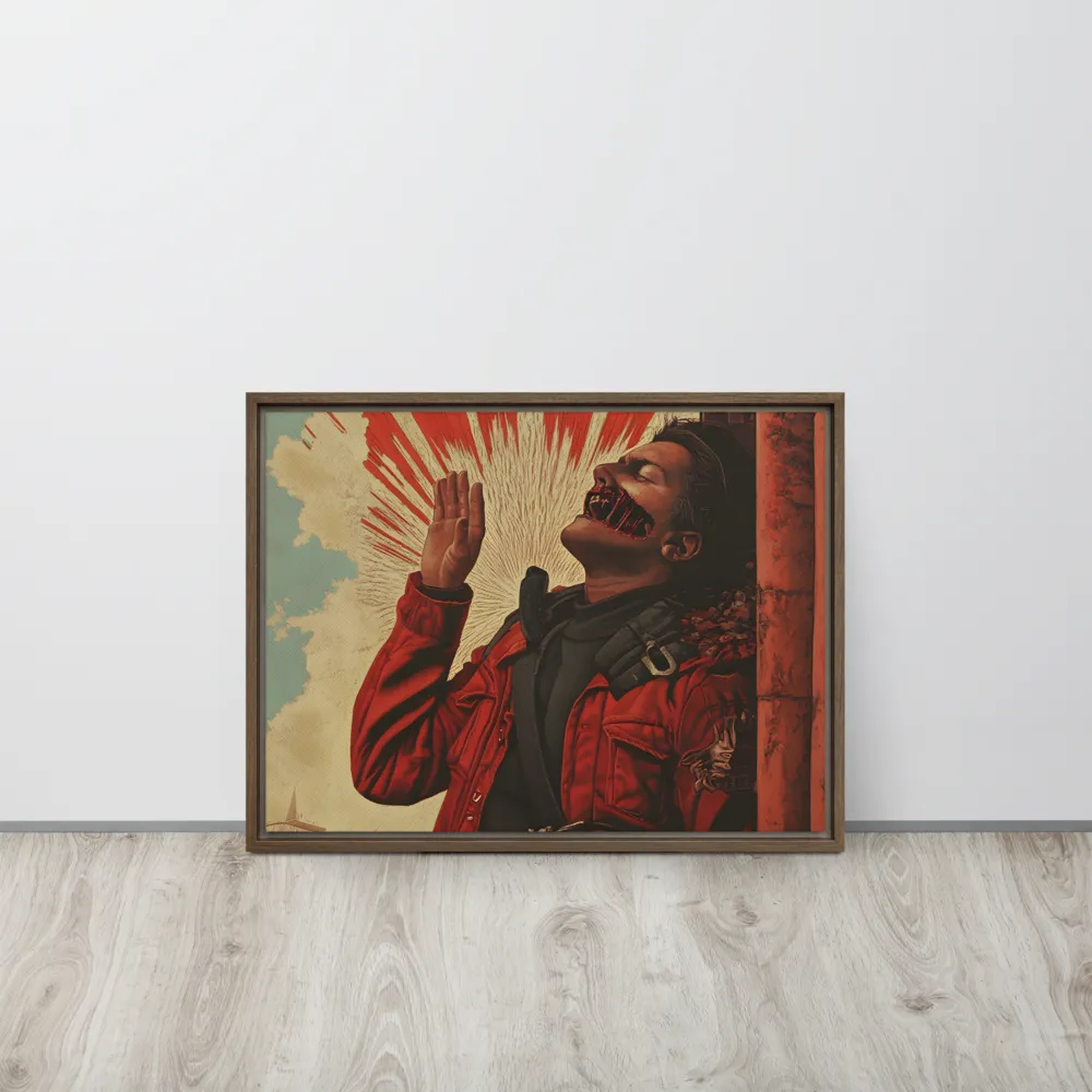 Defiant Echoes of Ruin | Canvas with Brown Frame | 18″×24″