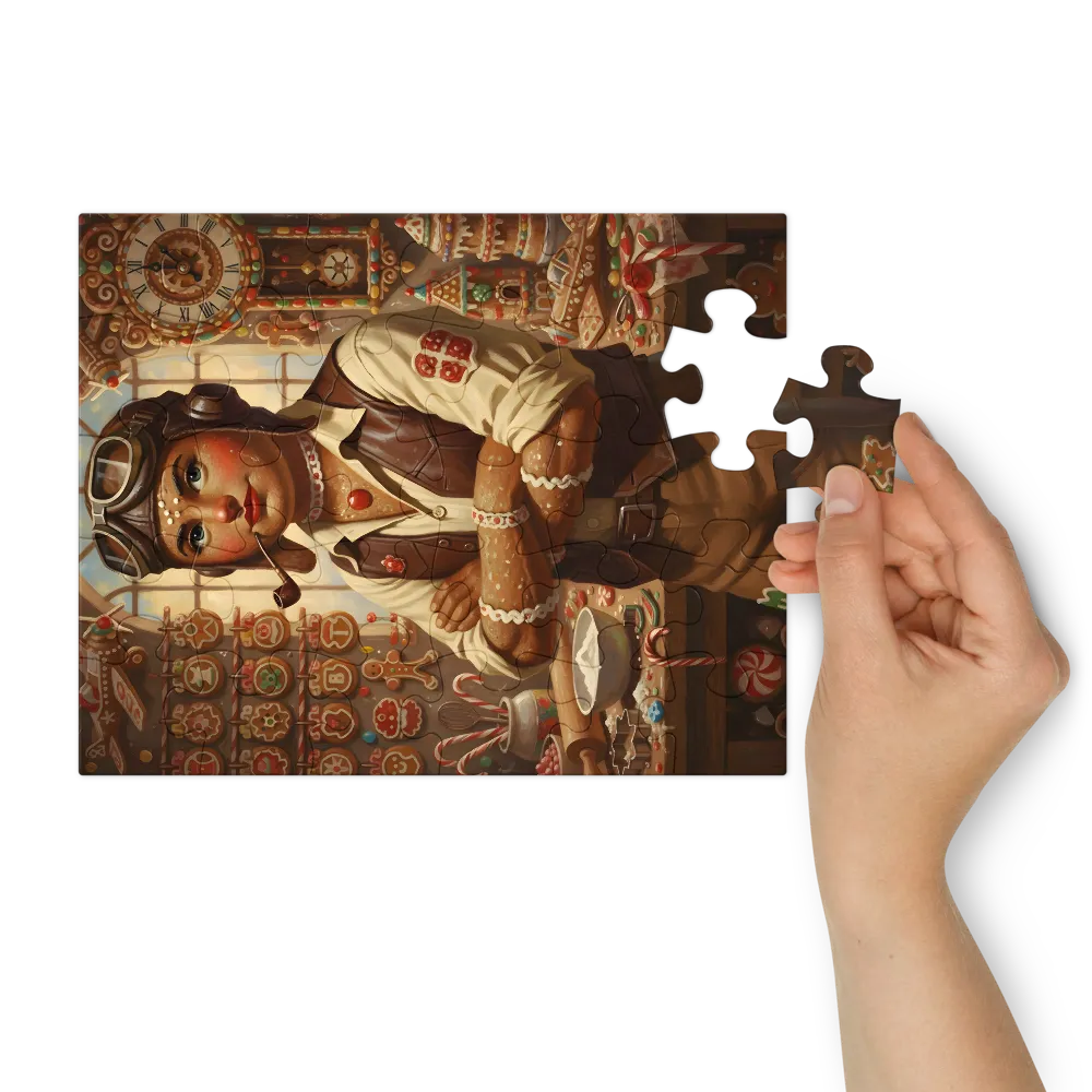 Gingerbread Aviator 
 Jigsaw Puzzle in Tin Box