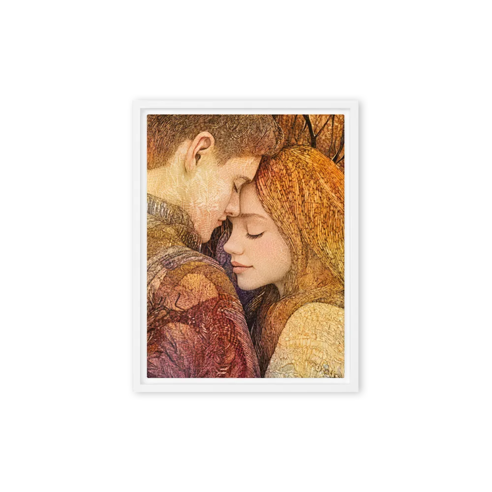 Embrace of Autumn | Canvas with White Frame | 9″×12″
