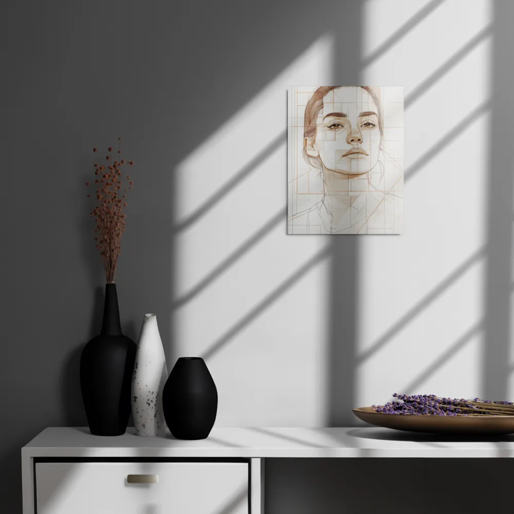 Geometric Serenity: A Minimalist Portrait