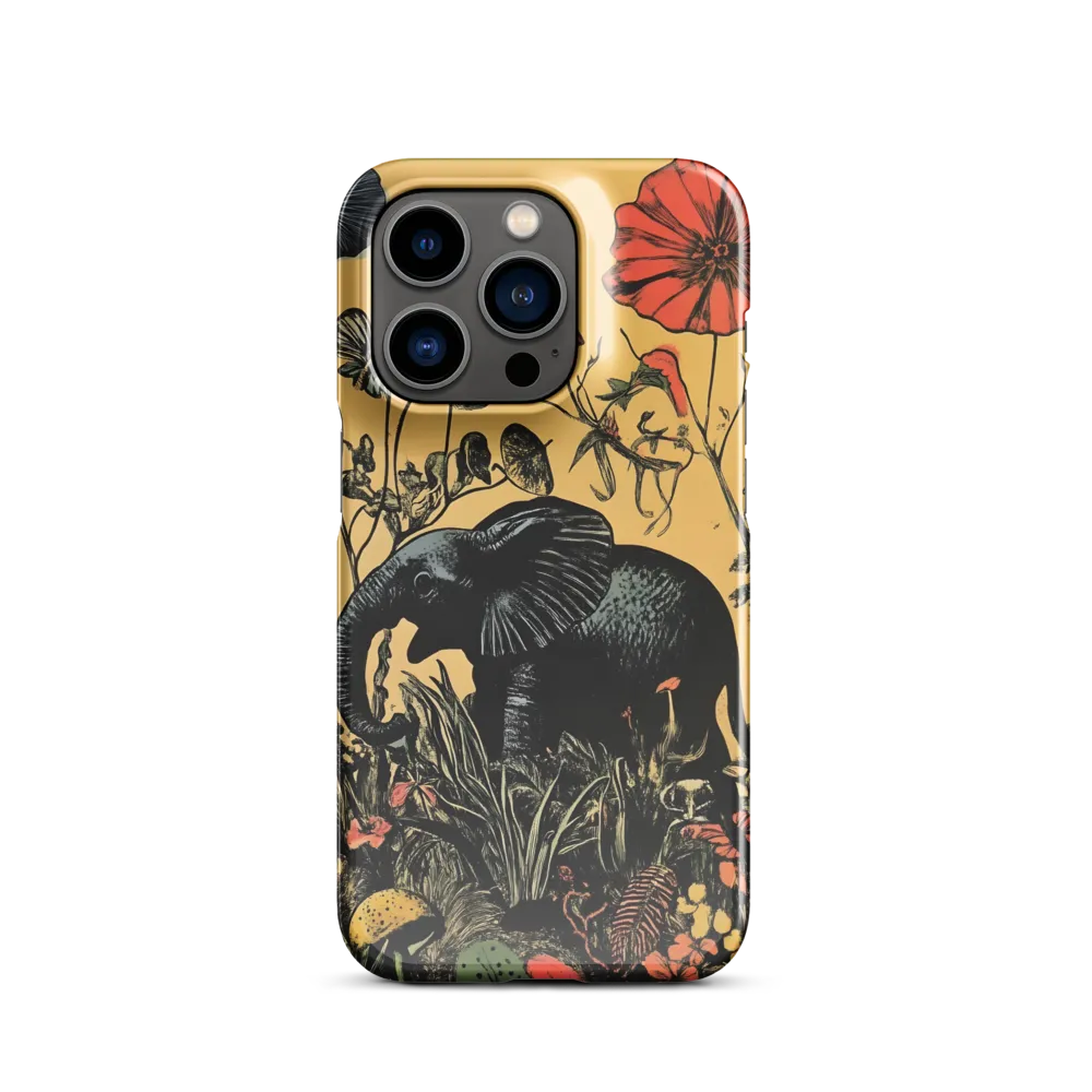 Floral Majesty: The Elephant's Sanctuary | Phone Case |  14 Pro | Snap Case | Glossy