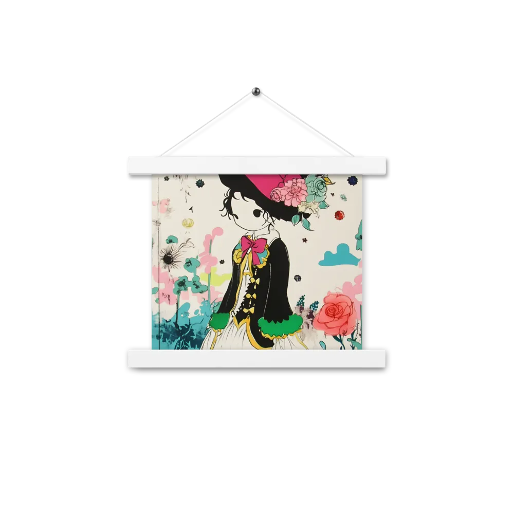 Whimsical Garden Reverie | Poster With White Wood Hanger | 10″×10″