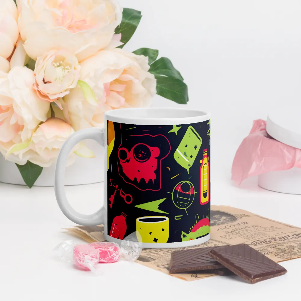 Neon Revelry: A Quirky Exploration of Modern Pop Art | Mugs | Multiple Sizes & Colors