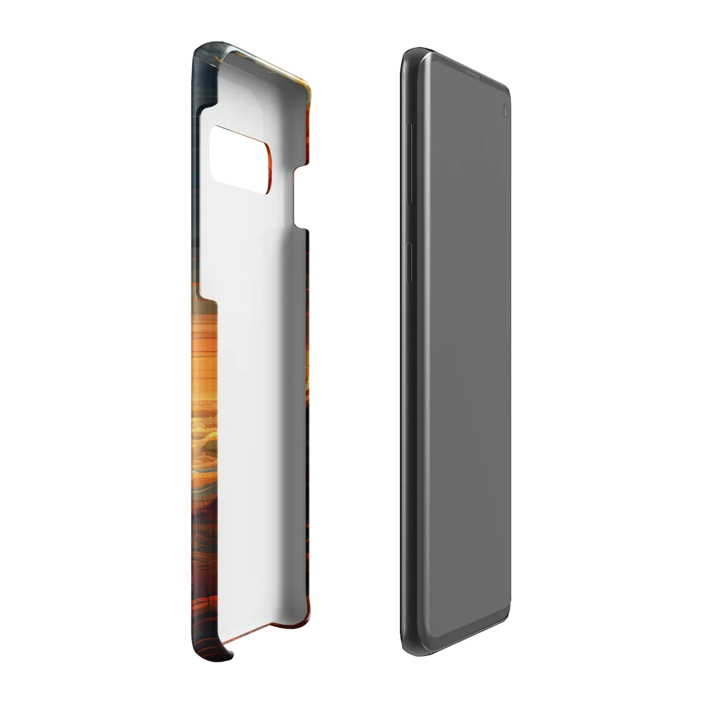 Ethereal Sunset: A Serene Landscape in Flowing Forms | Phone Case |  S10 Plus | Snap Case | Glossy