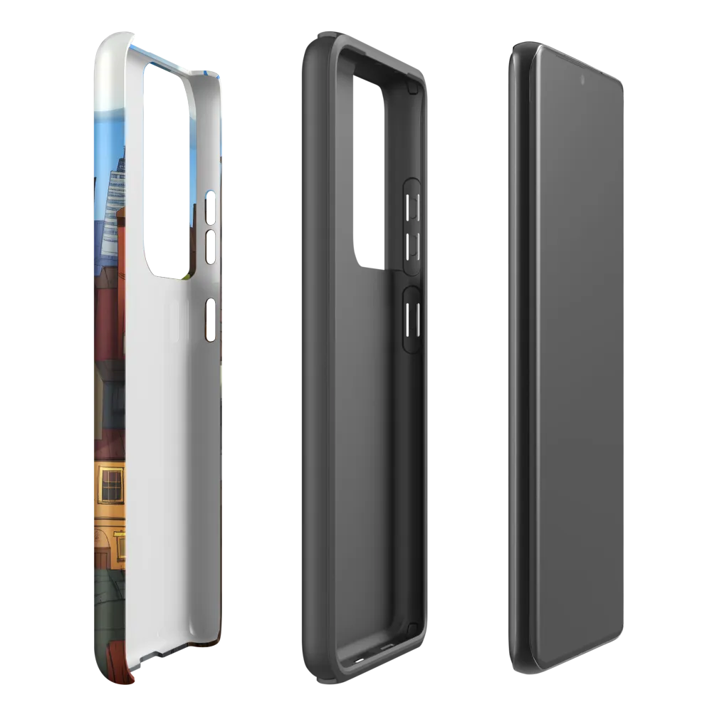 Urban Symphony: A Colorful Cityscape | Phone Case |  S21 Ultra | Tough Case | Matte