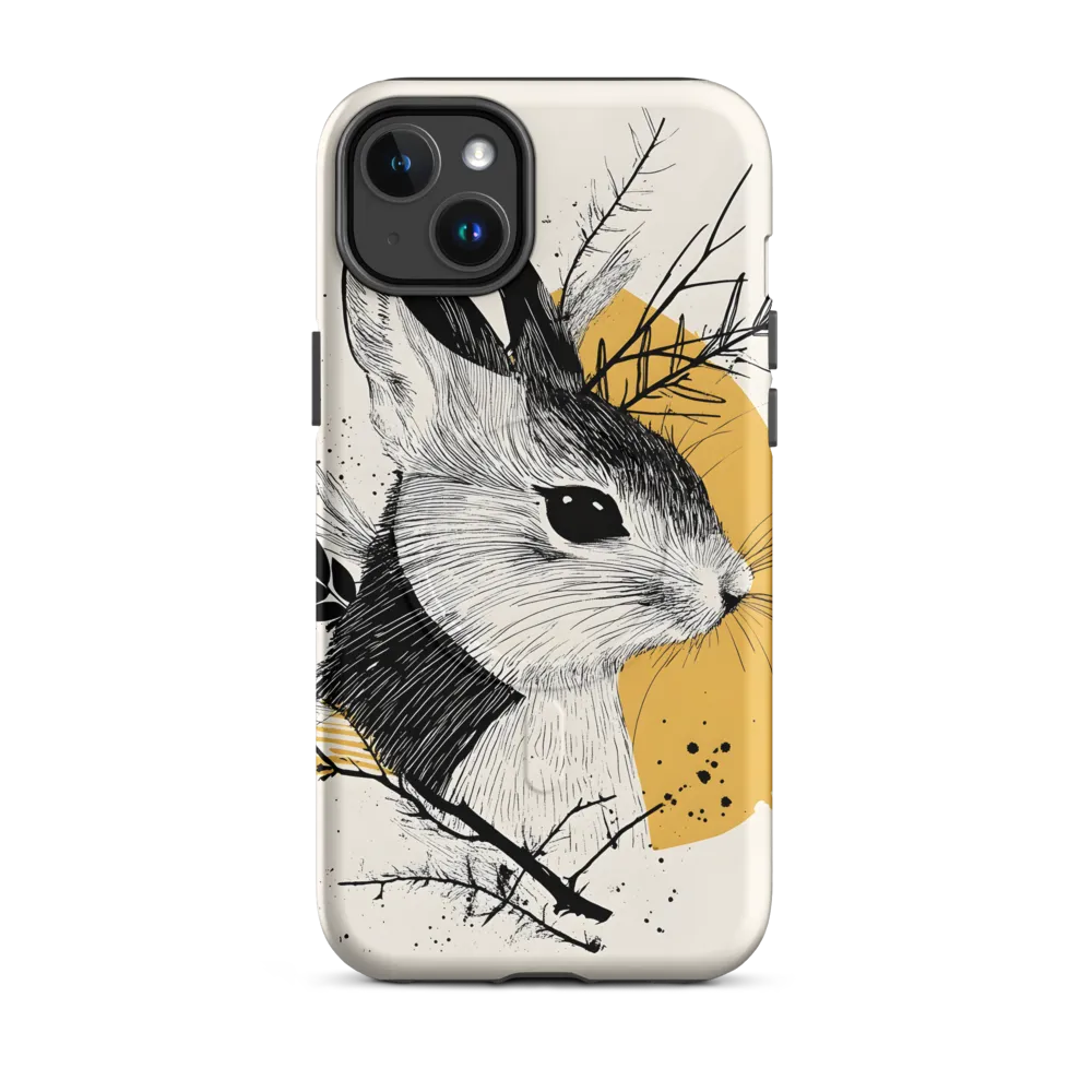Ethereal Rabbit: A Study in Line Art | Phone Case |  14 Plus | MagSafe® Tough Case | Matte