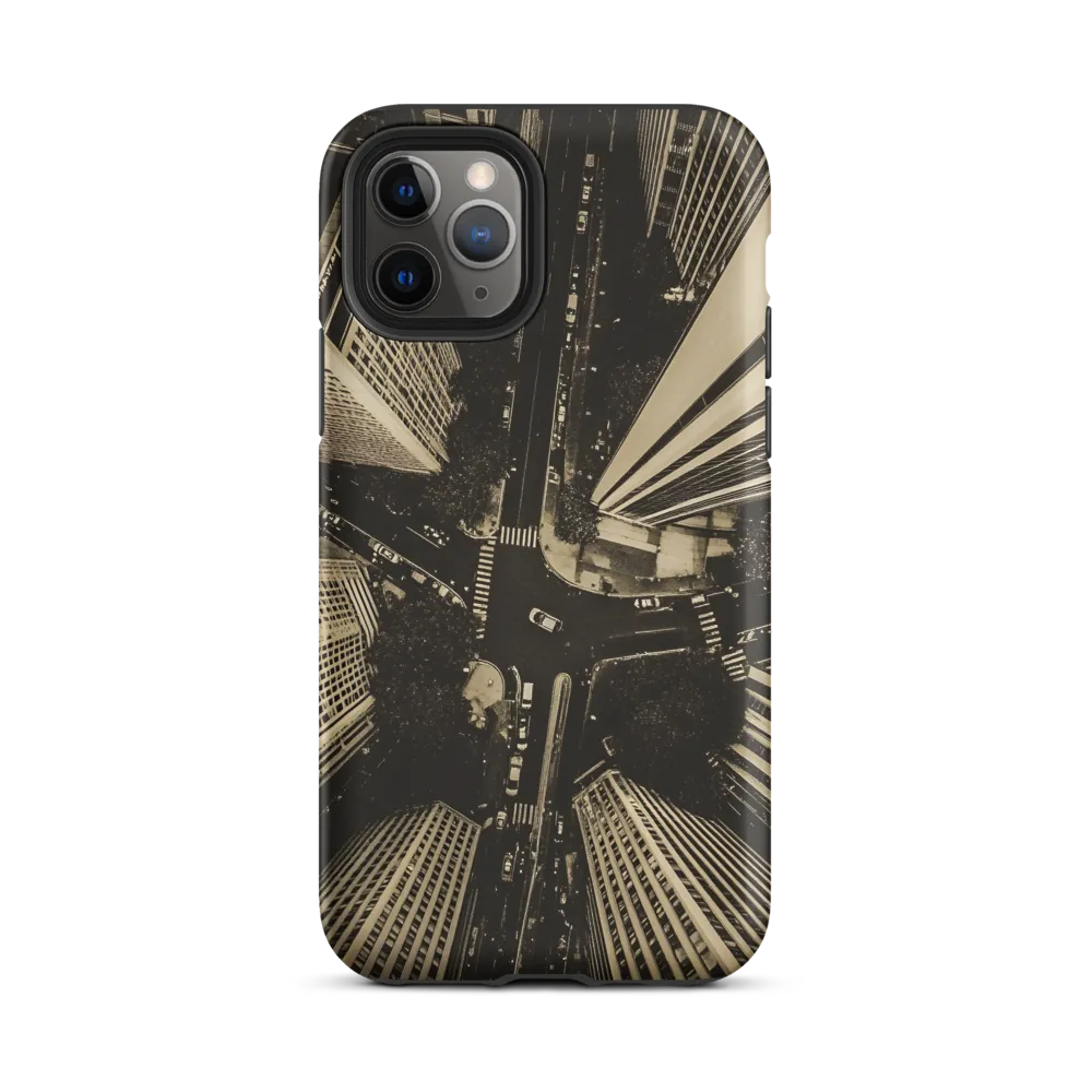 Urban Symphony: Aerial Perspective of City Life | Phone Case |  11 Pro | Tough Case | Matte