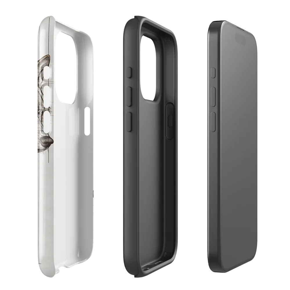 Geometric Harmony: The Essence of Wolves | Phone Case |  15 Pro | Tough Case | Glossy