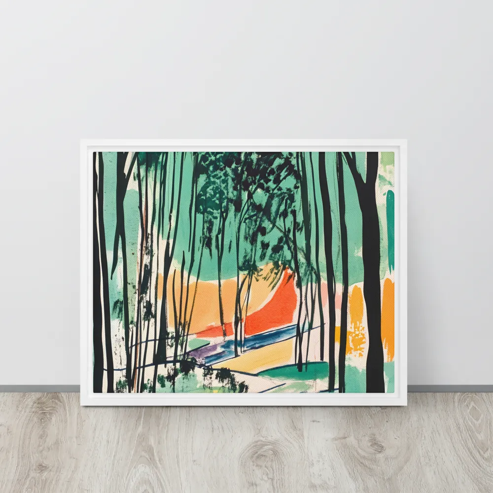 Winding Path Through the Forest | Canvas with White Frame | 16″×20″