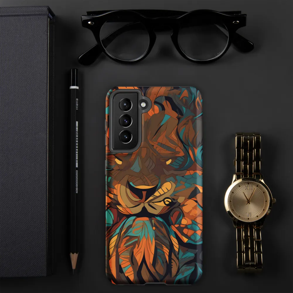 Fierce Royalty: A Geometric Exploration of Lions | Phone Case