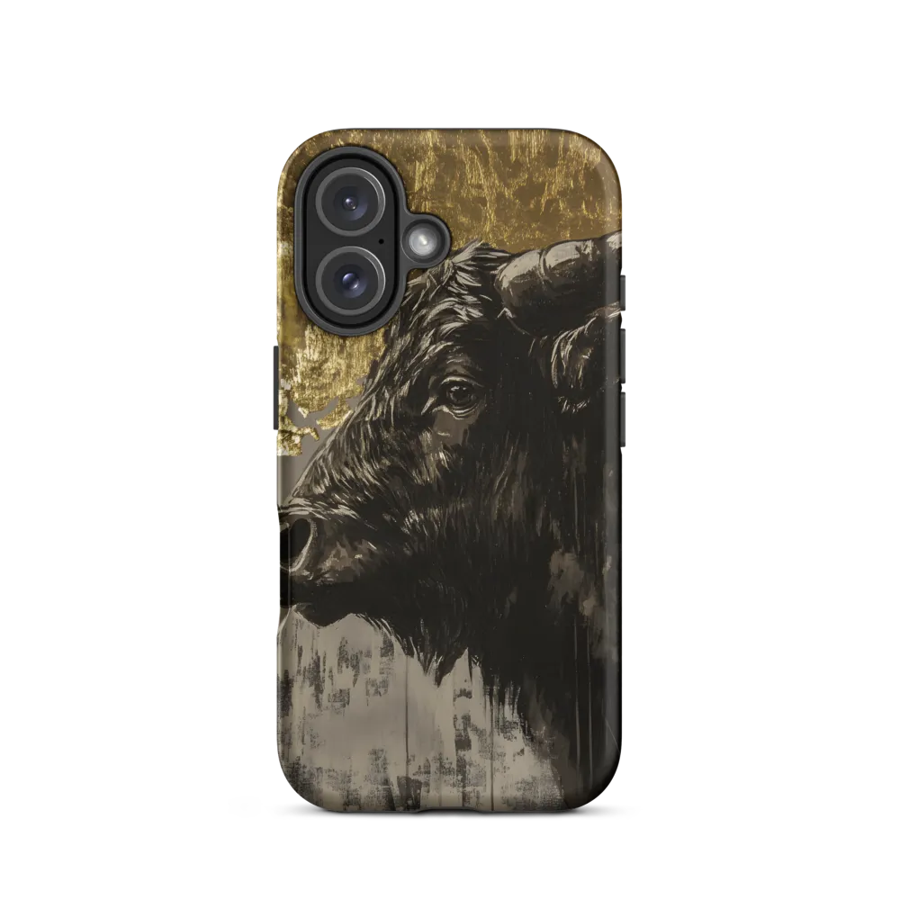 Majestic Bull Against the Golden Horizon | Phone Case