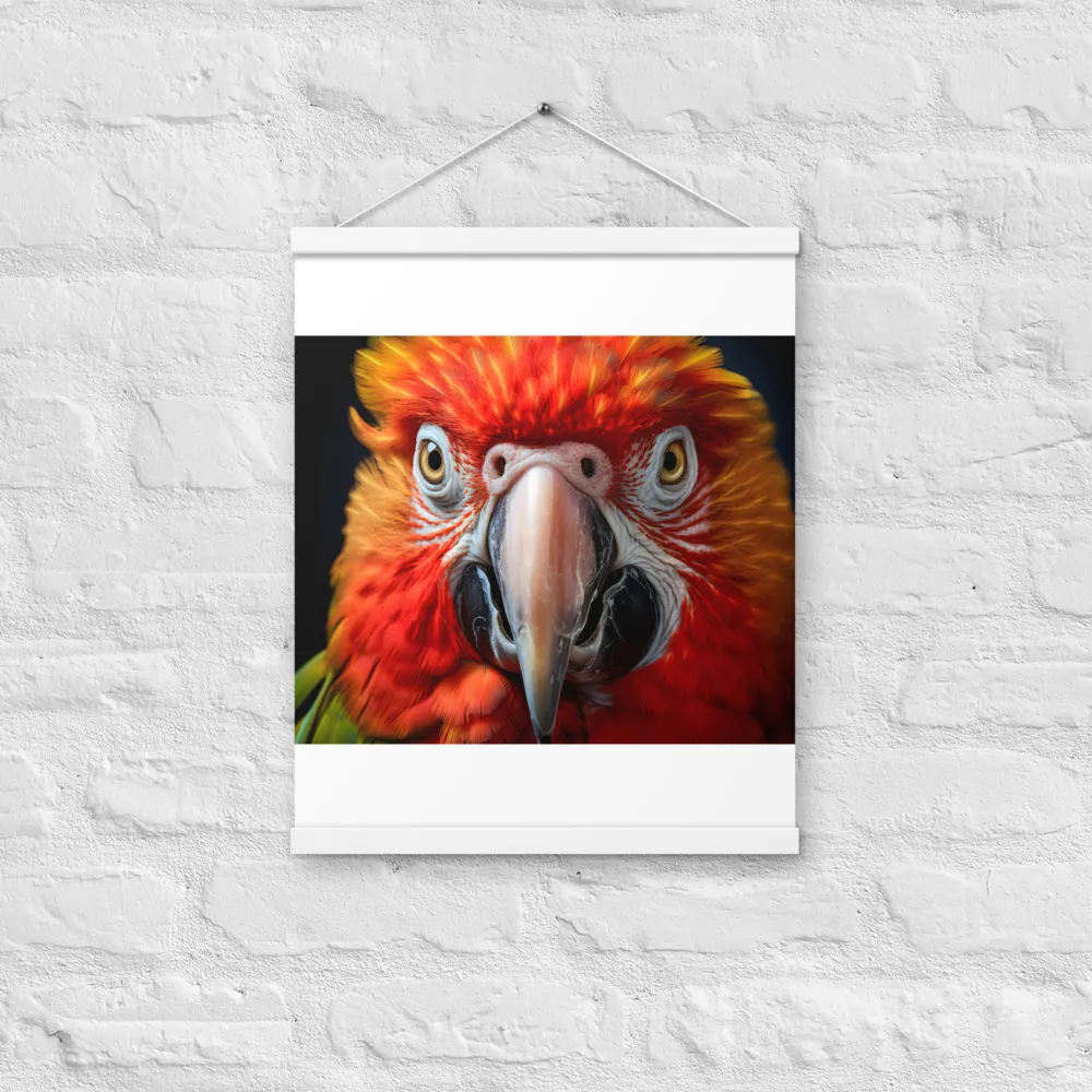 The Fiery Gaze of the Parrot | Poster With White Wood Hanger | 16″×20″