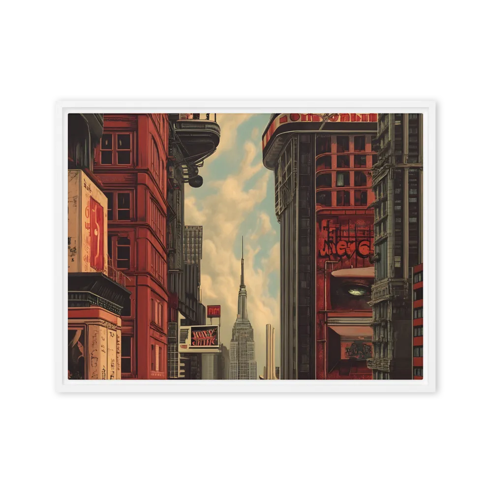 A Glimpse of Tomorrow: Urban Ambition | Canvas with White Frame | 18″×24″