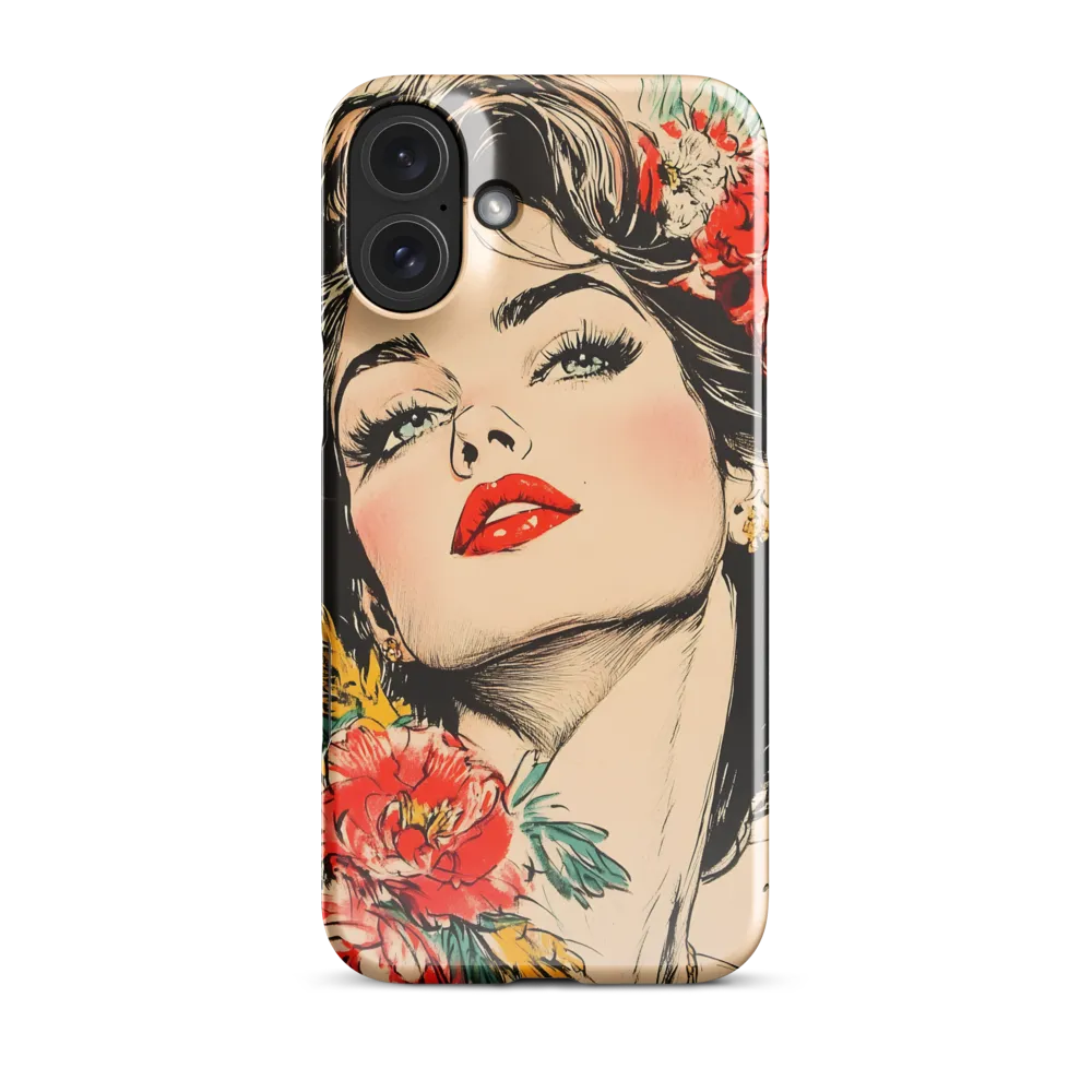 Radiance in Red: A Portrait of Elegance | Phone Case |  16 Plus | Snap Case | Glossy