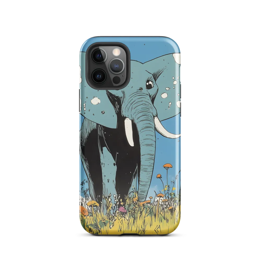 Whimsical Blue Elephant in Bloom