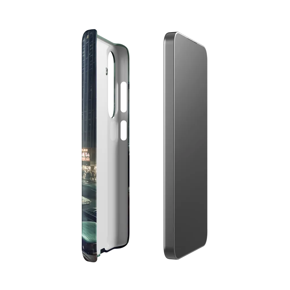 Mysterious Encounters in a Neon City | Phone Case |  S24 | Snap Case | Matte
