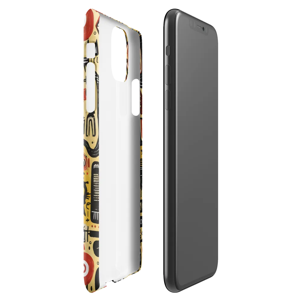 Abstract Encounters: A Dance of Faces and Symbols | Phone Case |  11 Pro Max | Snap Case | Glossy