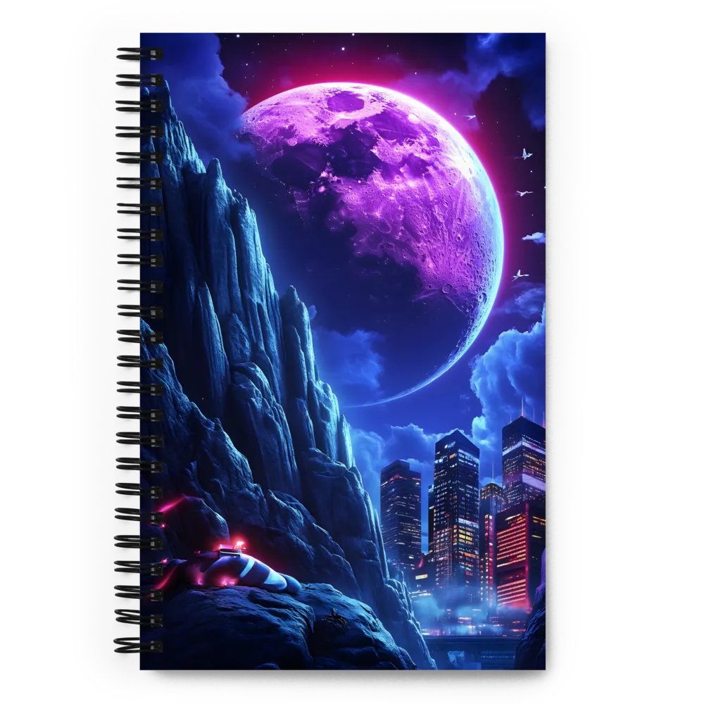 Celestial Dreams: A Futuristic Cityscape | Spiral Notebook