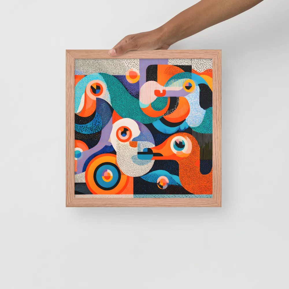 Chromatic Flight 
 Poster with Red oak Frame | 14″x 14″