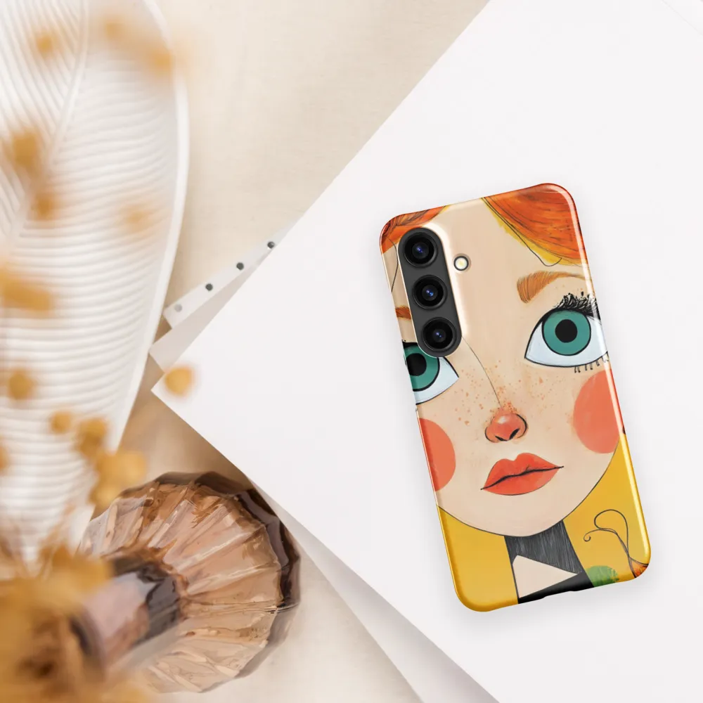 Whimsical Portrait of a Girl | Phone Case |  S24 | Snap Case | Glossy