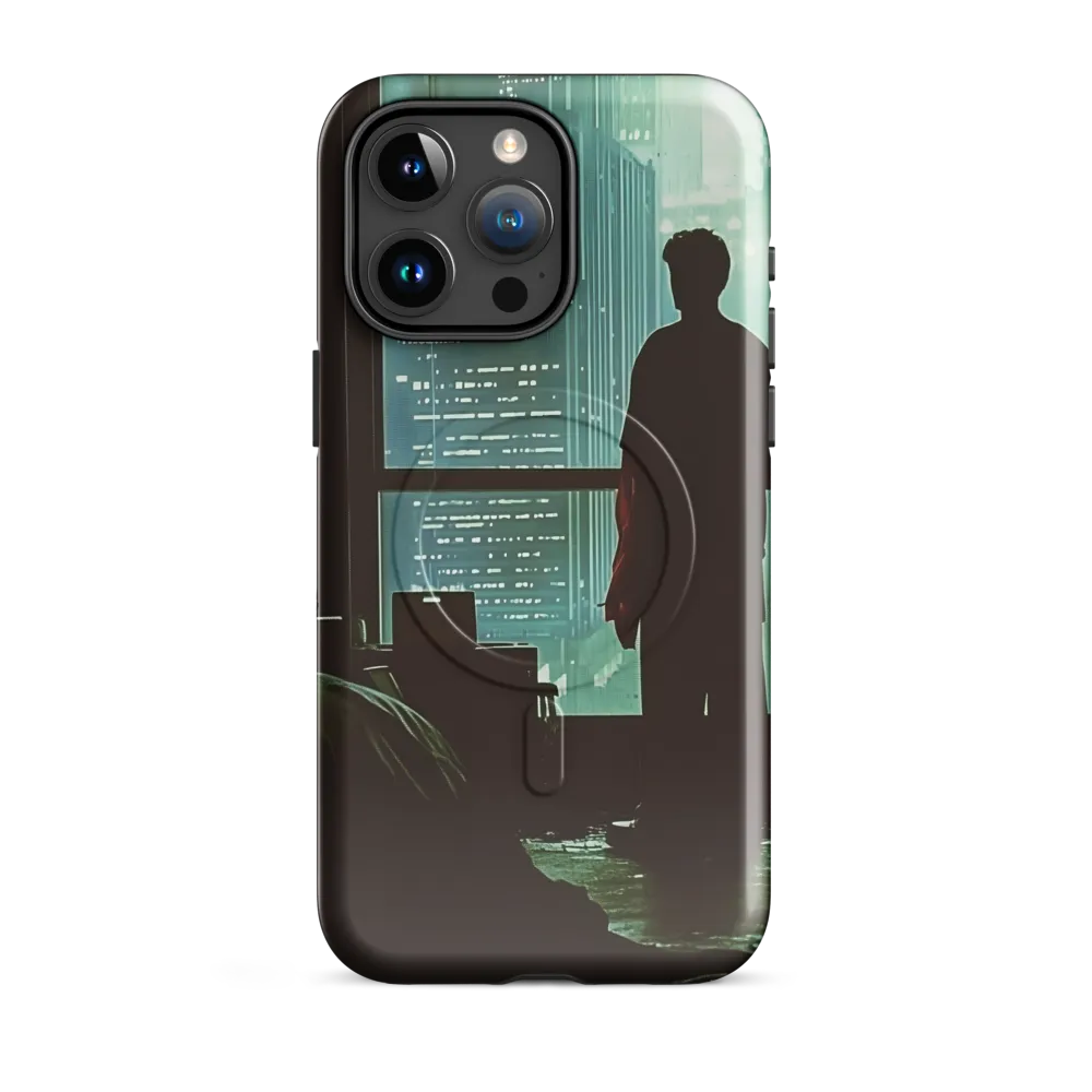 Silent Contemplation in a Futuristic Dystopia | Phone Case |  15 Pro Max | MagSafe® Tough Case | Glossy