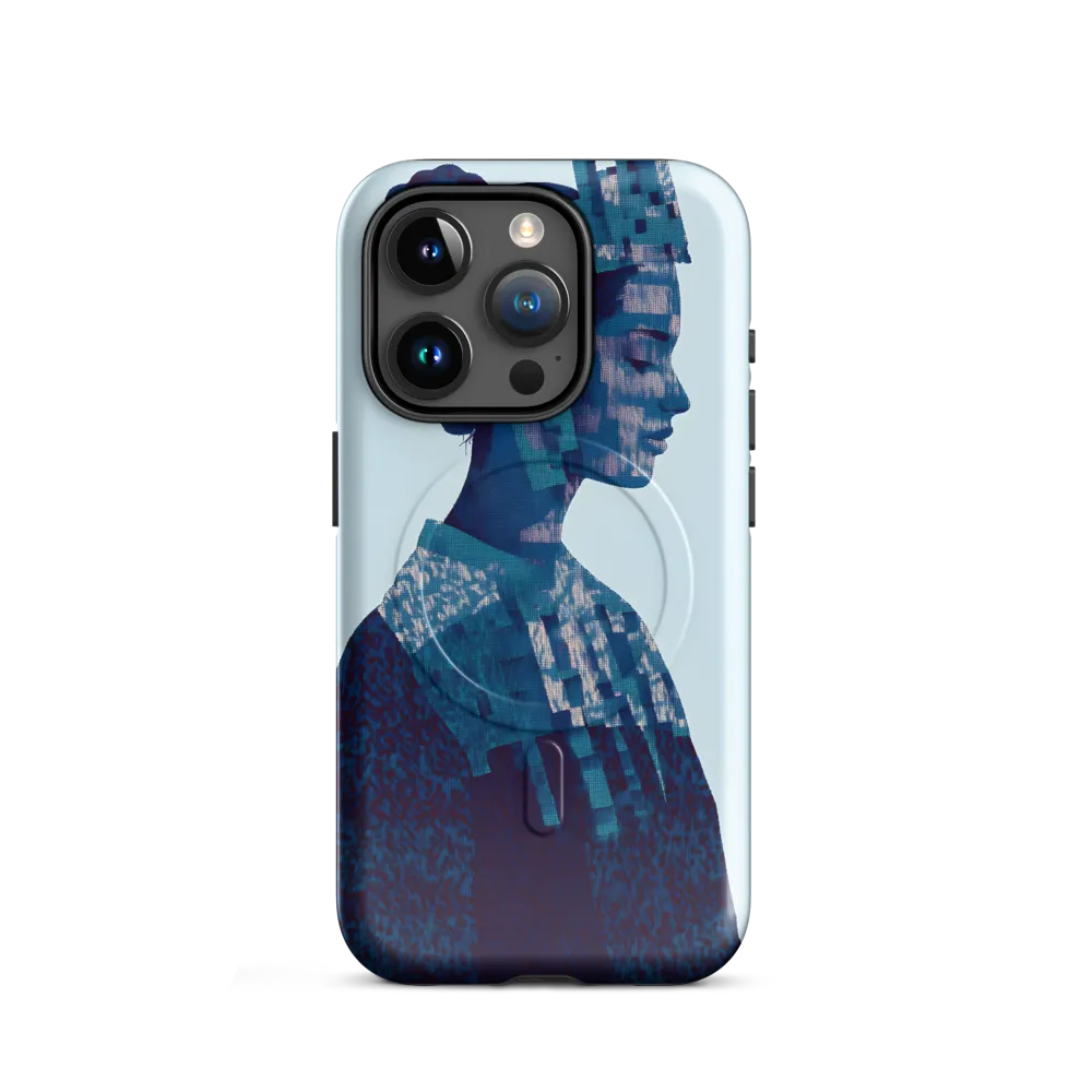 Digital Portrait in Abstract Blue
