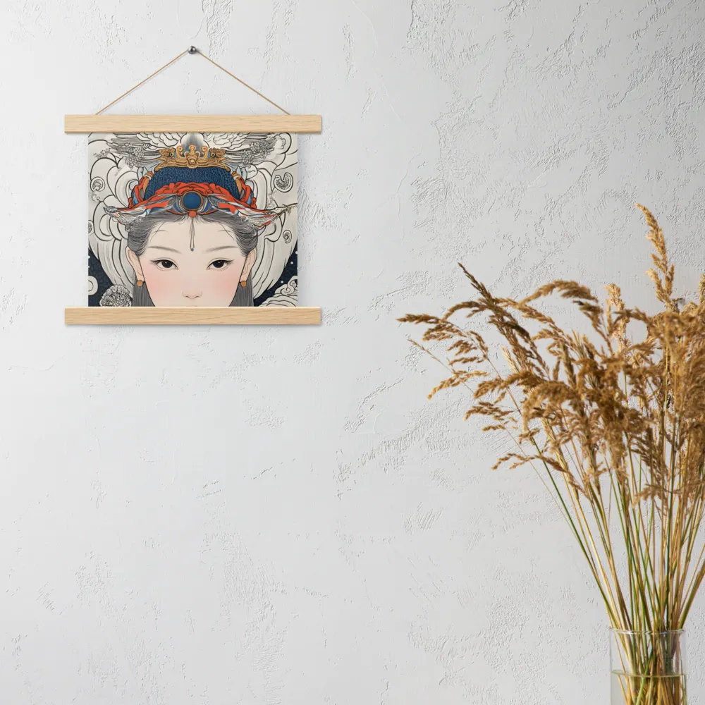 Serenity in Myth: A Traditional Portrait | Poster With Oak Wood Hanger | 10″×10″