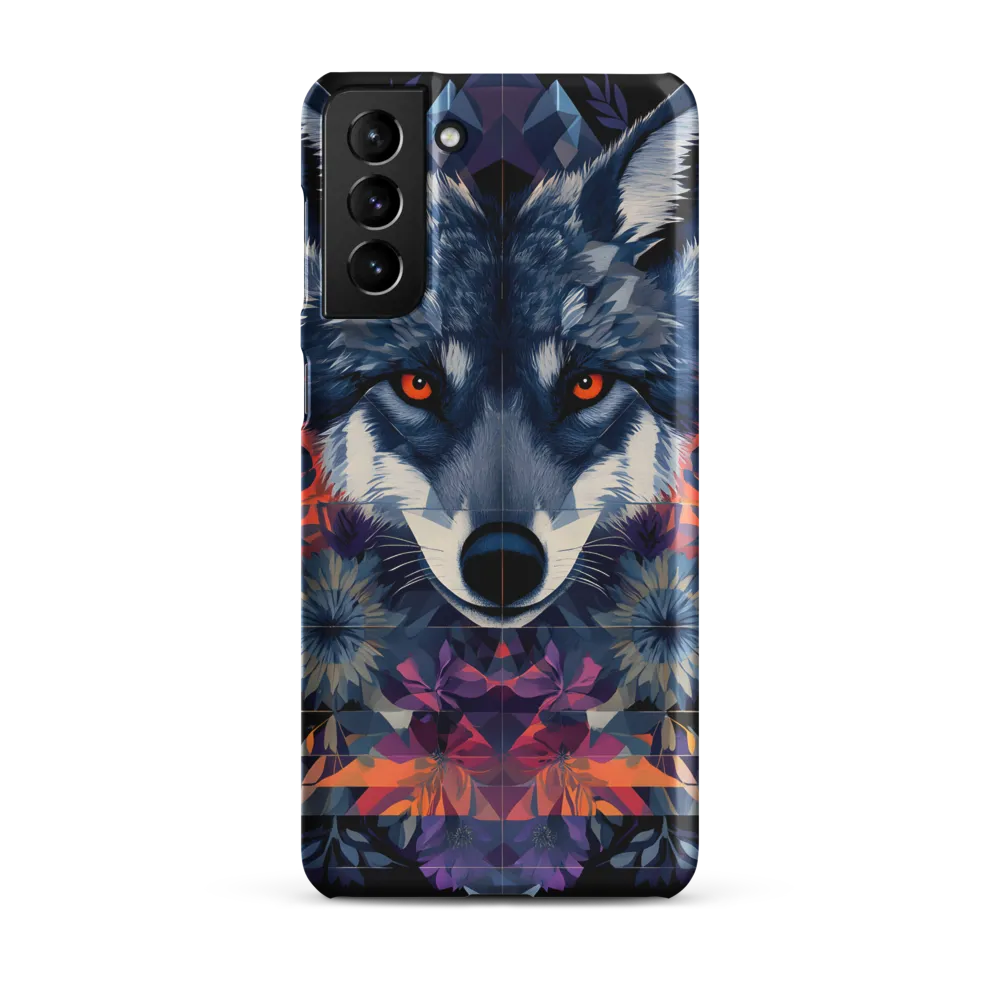Mystical Wolf Amidst Floral Geometry