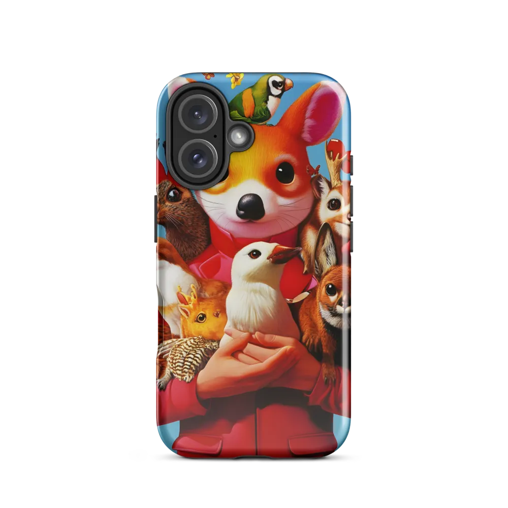 Harmony in Whimsy: A Modern Animal Ensemble | Phone Case |  16 | Tough Case | Glossy
