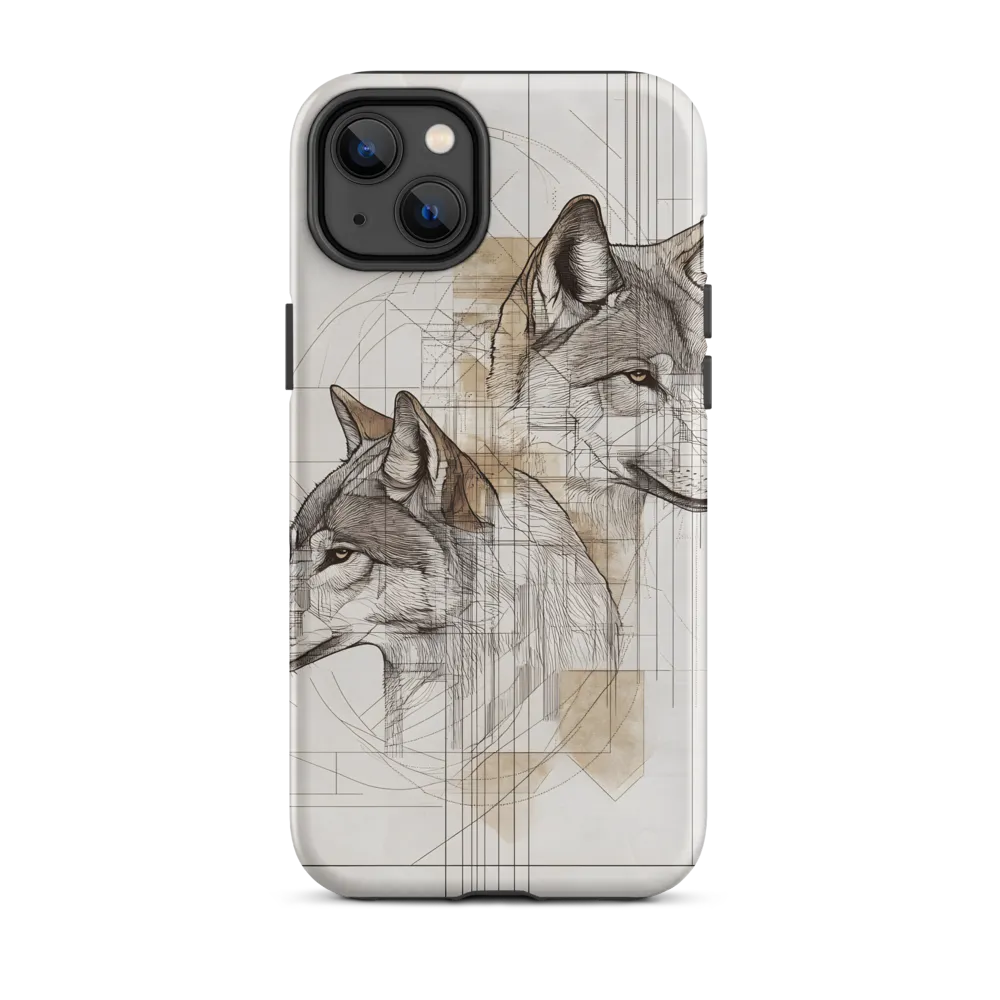Geometric Harmony: The Essence of Wolves | Phone Case |  14 Plus | Tough Case | Matte