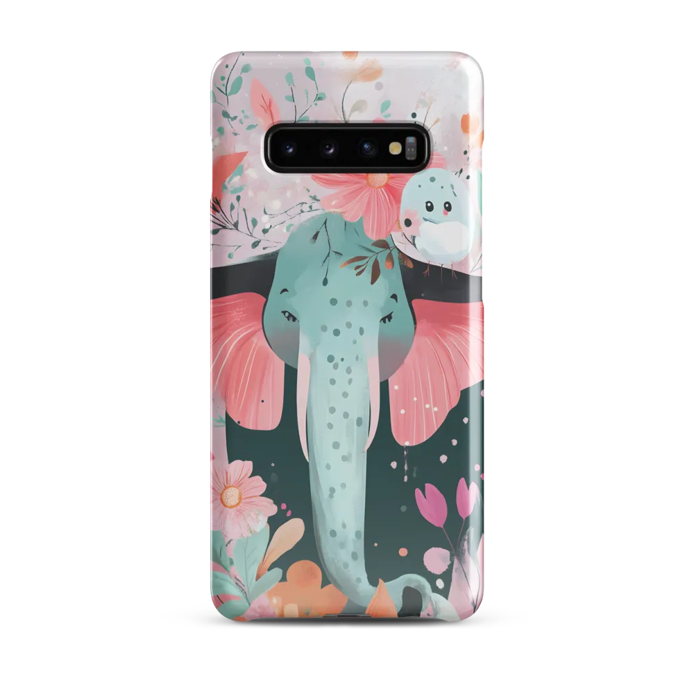 Whimsical Elephant in Bloom | Phone Case |  S10 Plus | Snap Case | Glossy