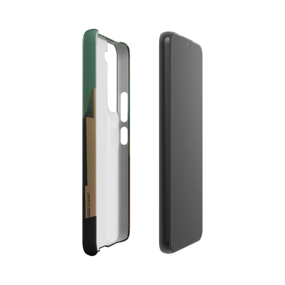Urban Nostalgia: A Retro Cityscape | Phone Case |  S22 | Snap Case | Matte