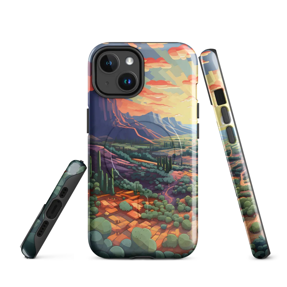 Desert Serenity at Dusk | Phone Case |  14 | MagSafe® Tough Case | Glossy
