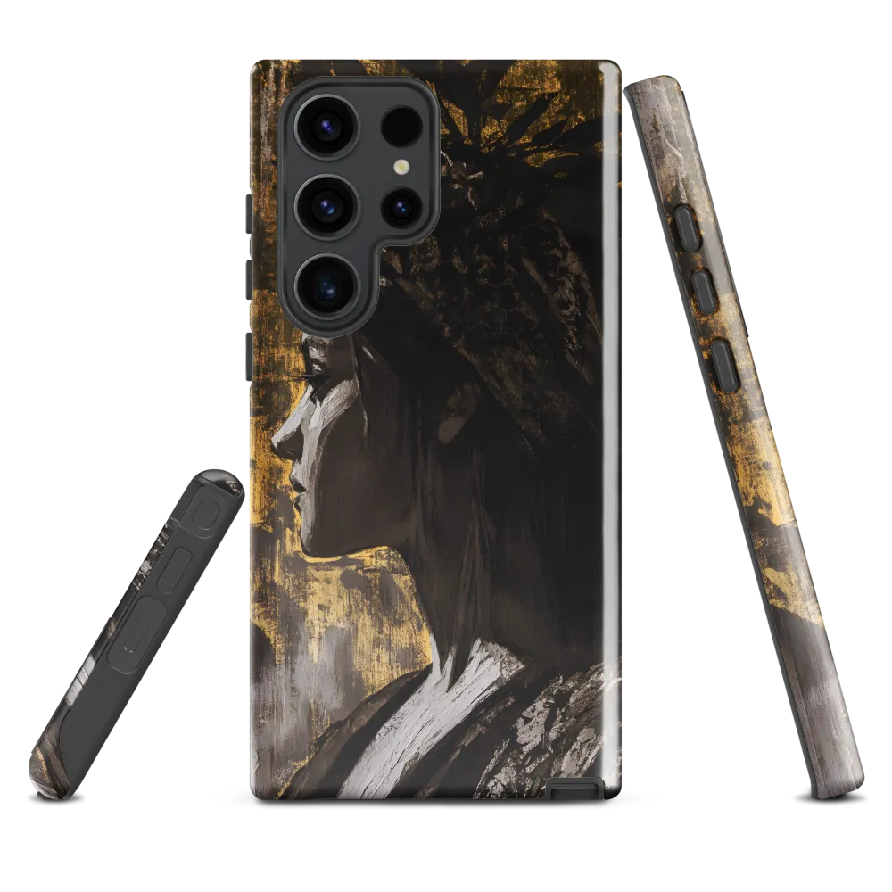 Golden Elegance: A Modern Profile Portrait