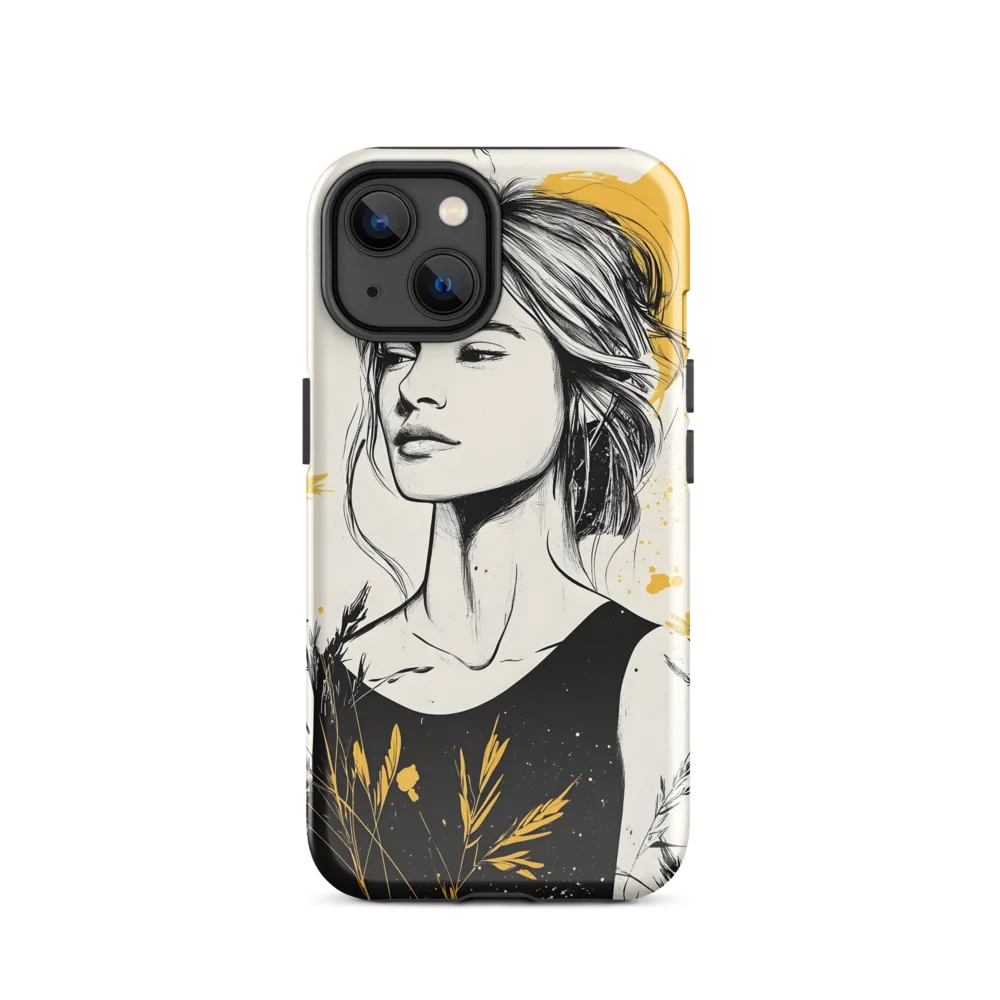 Golden Bloom — Portrait with Botanicals