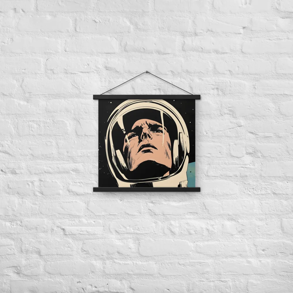 Gaze of the Astronaut | Poster With Black Wood Hanger | 18″×18″