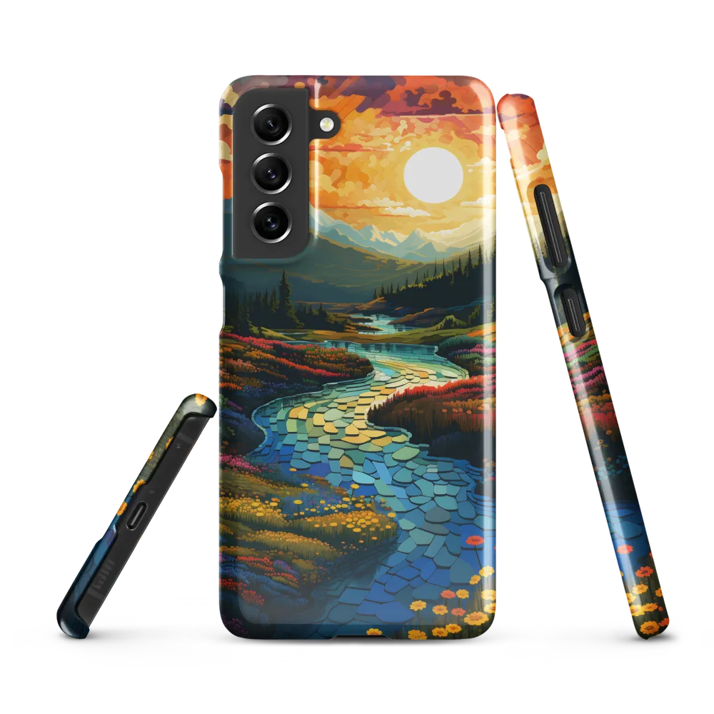 Serenity in Sunset: A Winding River's Embrace | Phone Case |  S21 FE | Snap Case | Glossy