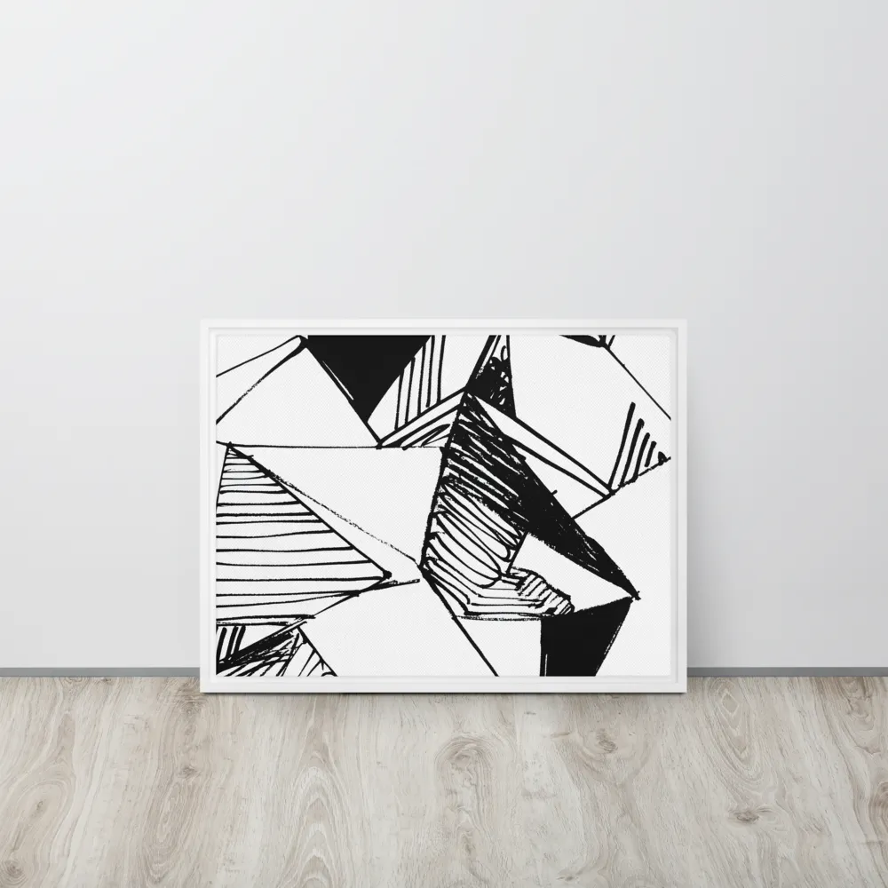 Dynamic Geometry in Ink | Canvas with White Frame | 18″×24″