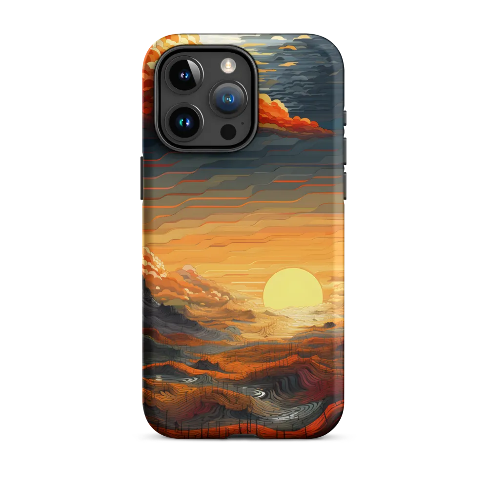 Ethereal Sunset: A Serene Landscape in Flowing Forms