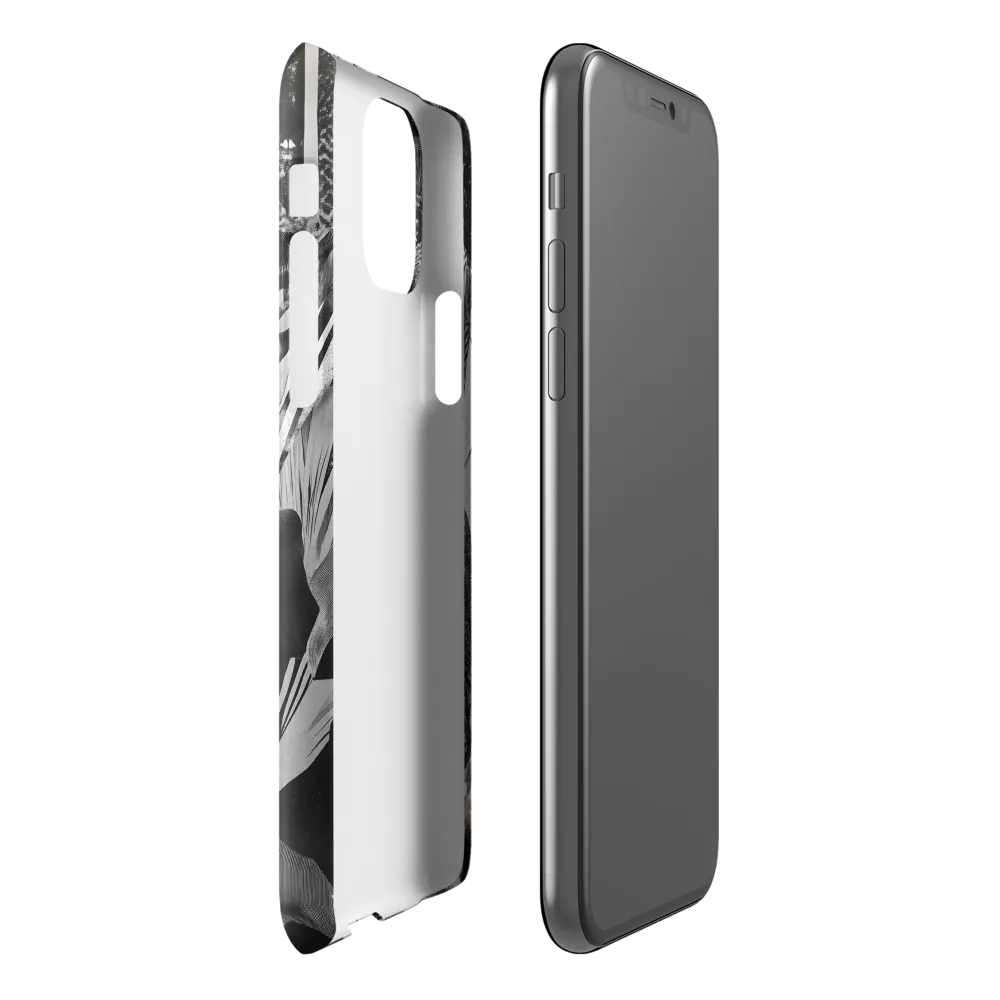 Monochrome Serenity in Tropical Foliage | Phone Case |  11 Pro | Snap Case | Glossy