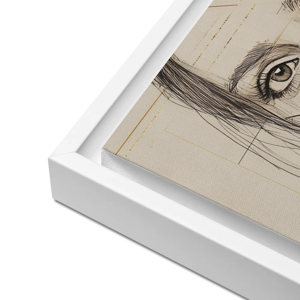 Geometric Elegance: A Modern Portrait | Canvas with White Frame | 16″×20″