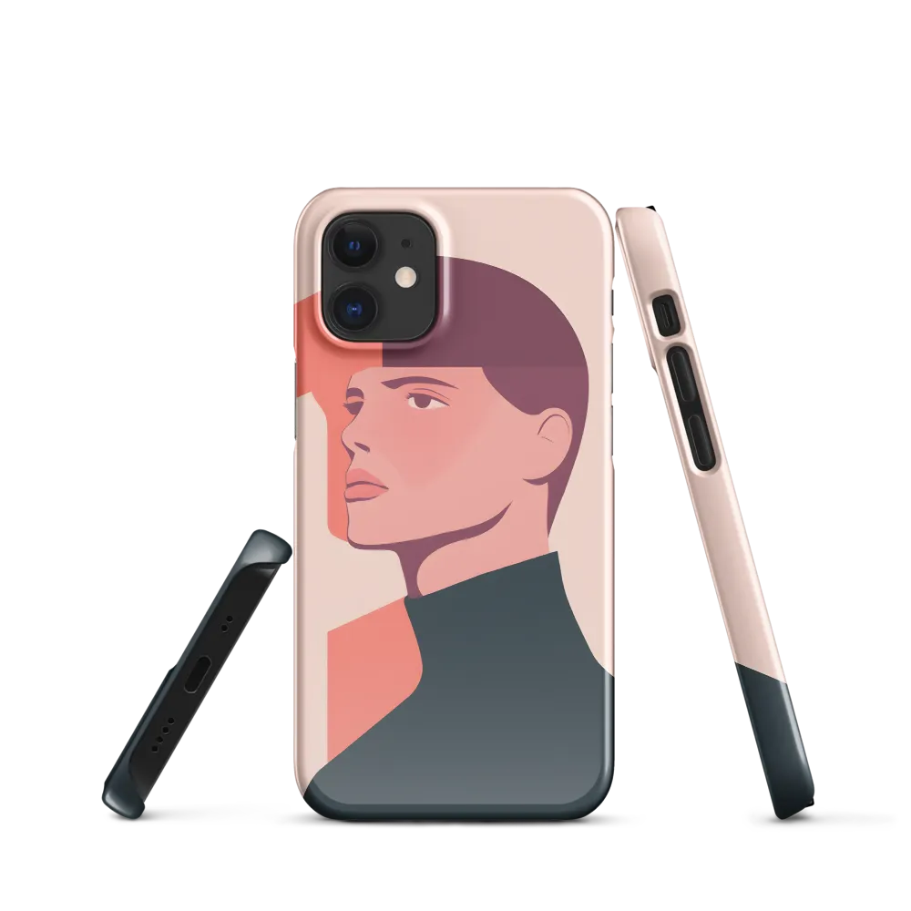 Contemplative Portrait in Minimalism | Phone Case |  12 Mini | Snap Case | Glossy