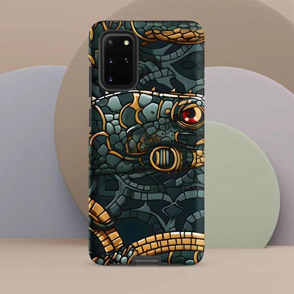 Reptilian Elegance: A Digital Art Nouveau Tapestry