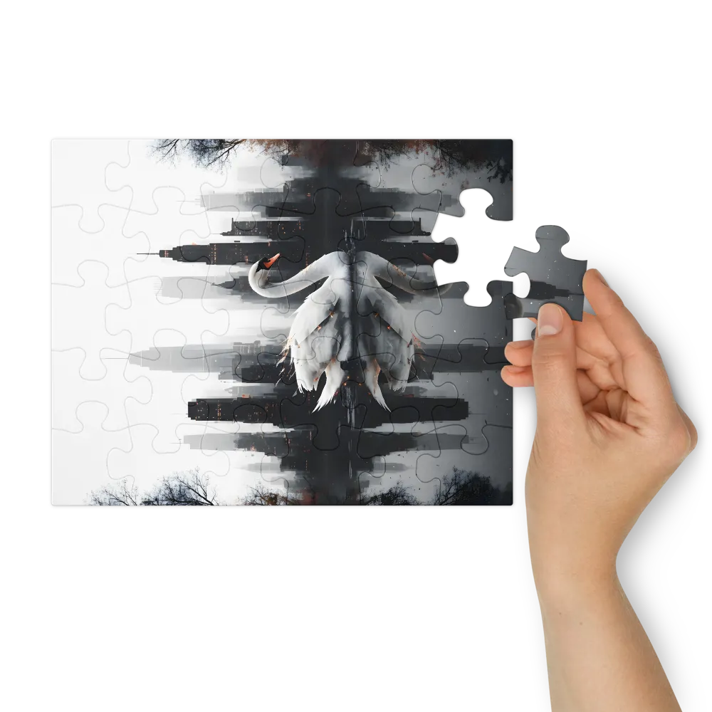 Urban Swan 
 Jigsaw Puzzle in Tin Box