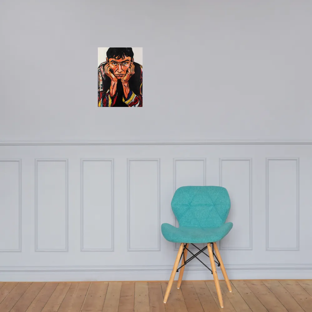 Contemplative Intensity: An Expressionist Portrait