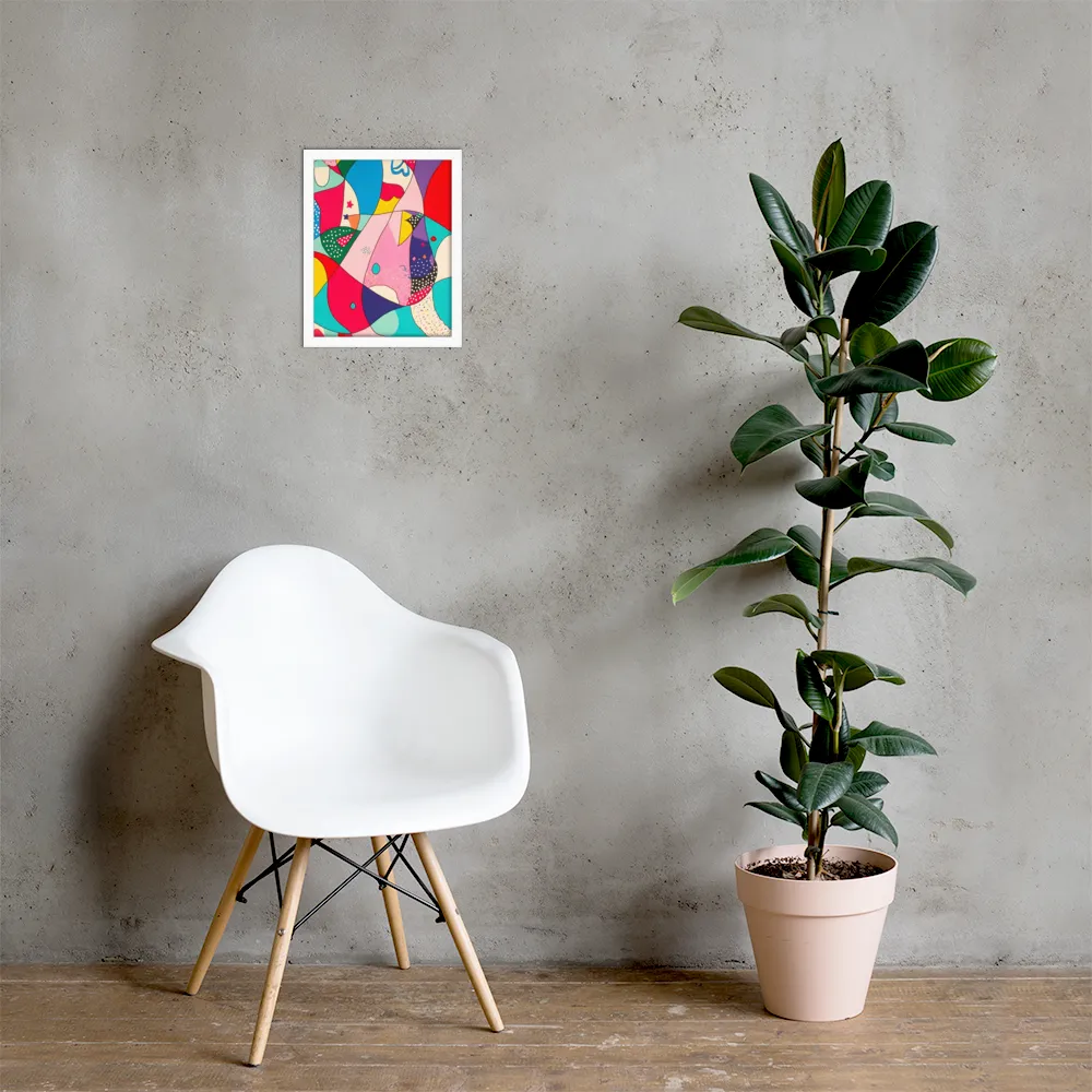 Playful Geometry in Color | Poster with White Frame | 11″×14″