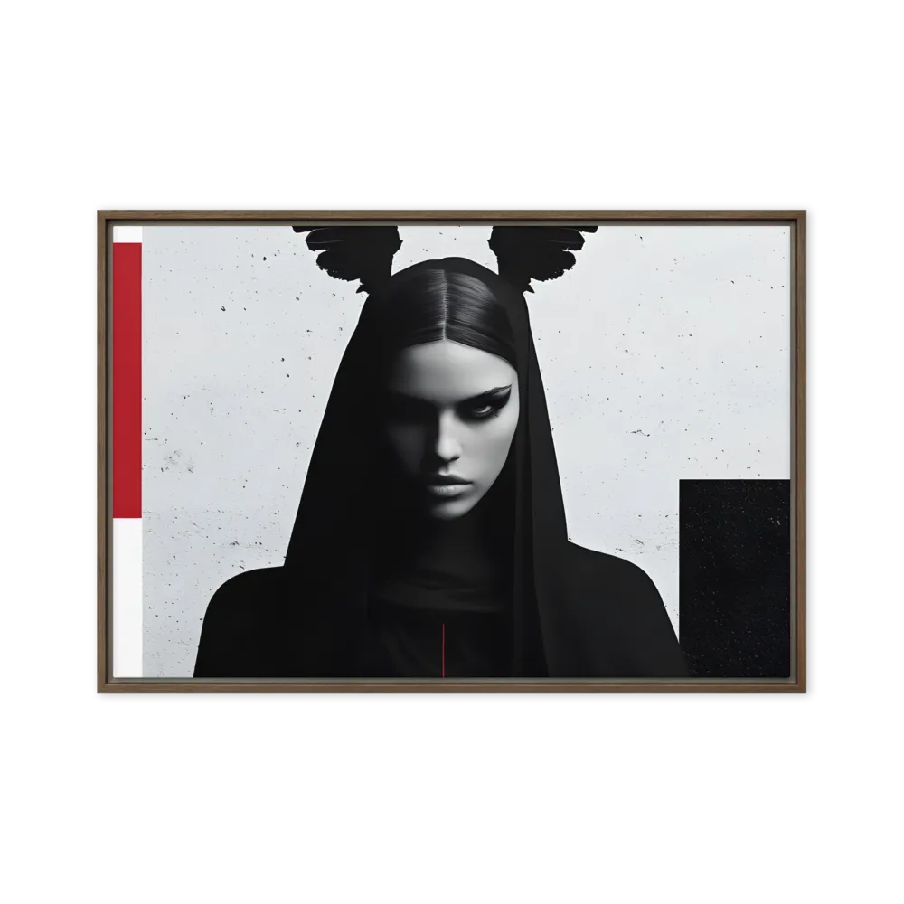 Whispers of Darkness | Canvas with Brown Frame | 24″×36″
