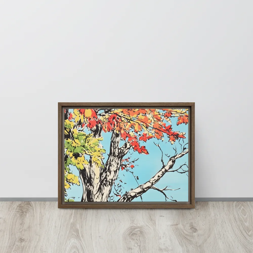 Autumn's Embrace | Canvas with Brown Frame | 12″×16″